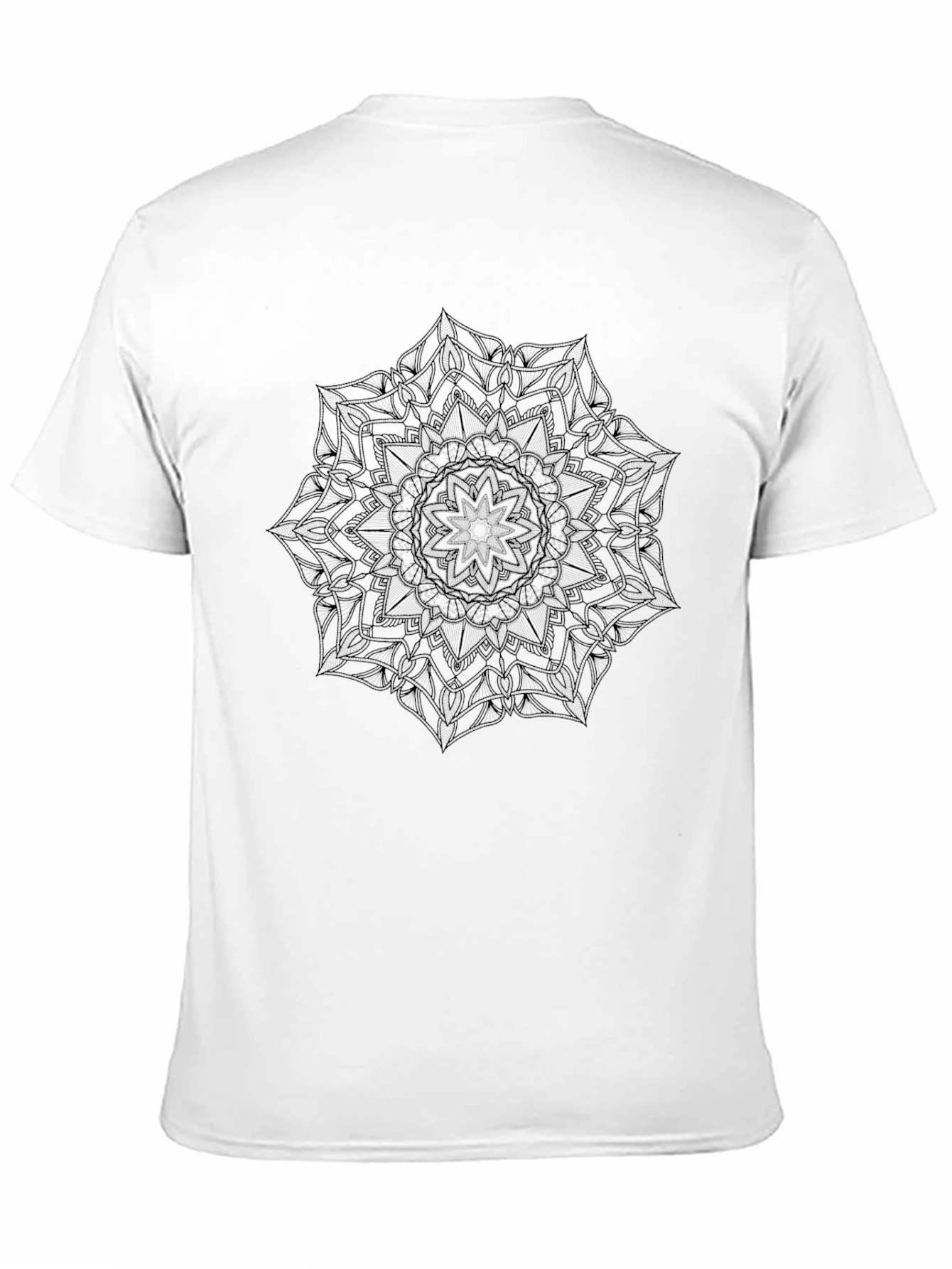 Mens Black Mandala Graphic T-Shirt