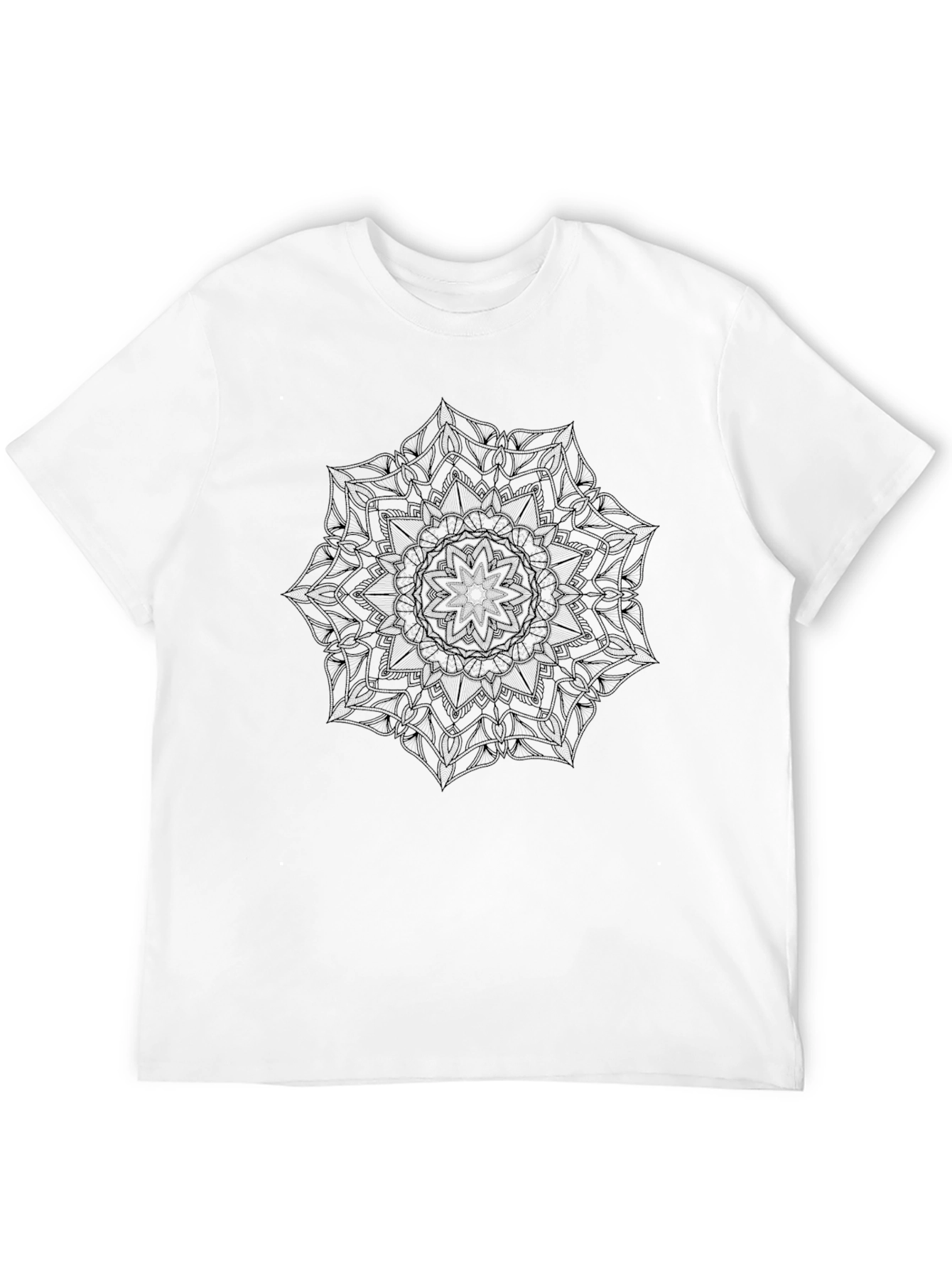 Mens Black Mandala Graphic T-Shirt