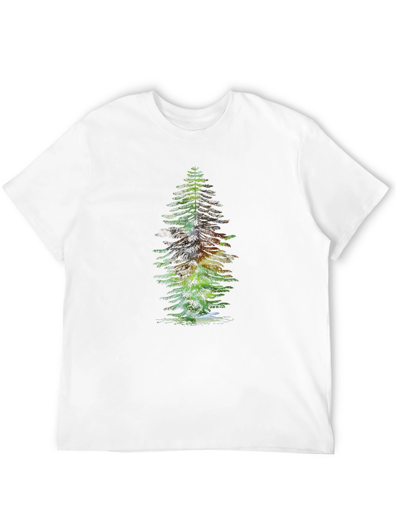Pine Tree Graphic Tee - Black Cotton Casual Wear