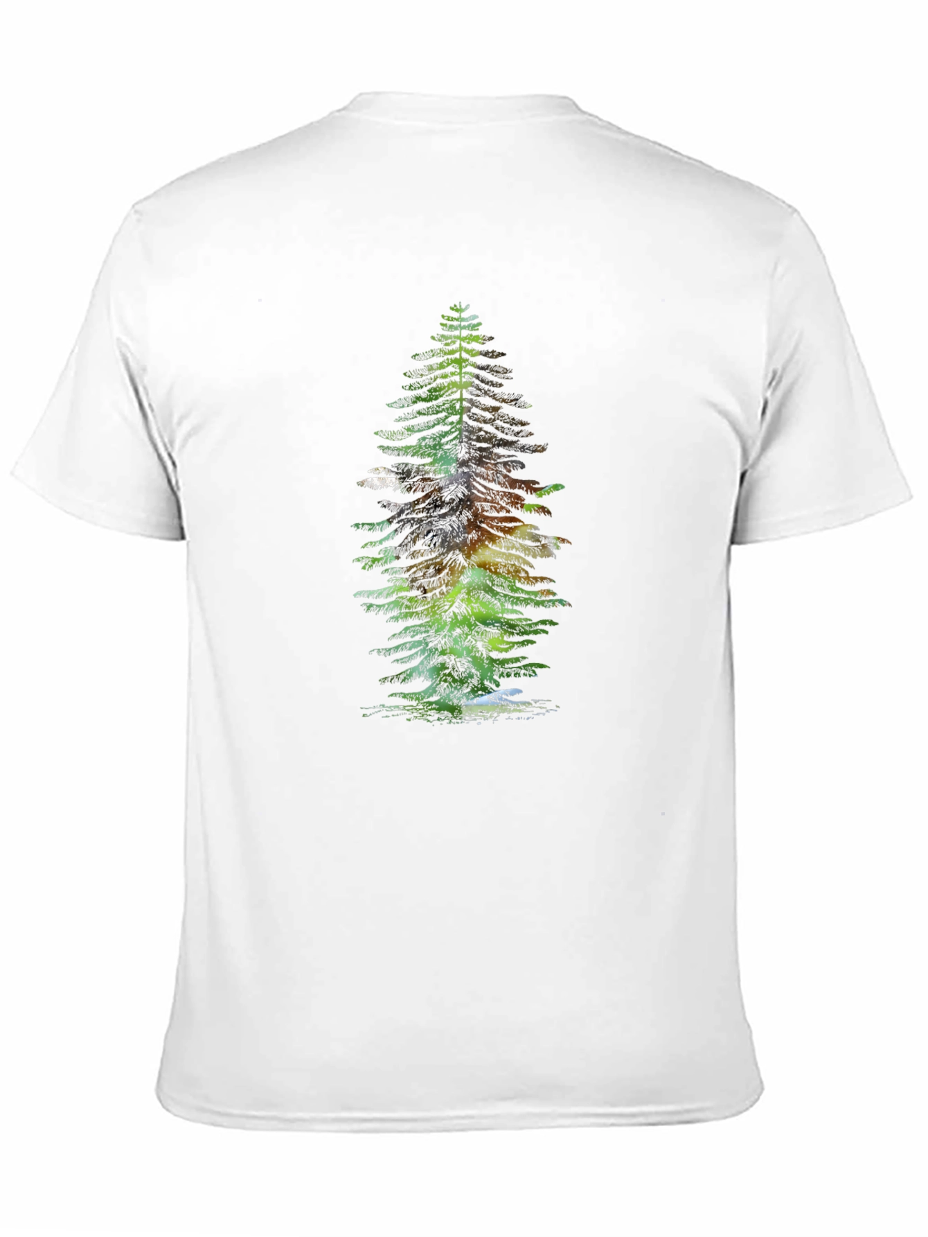 Pine Tree Graphic Tee - Black Cotton Casual Wear