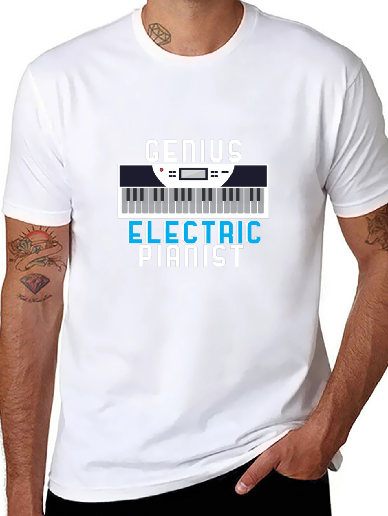 Genius Electric Pianist Graphic Tee - Musician T-Shirt