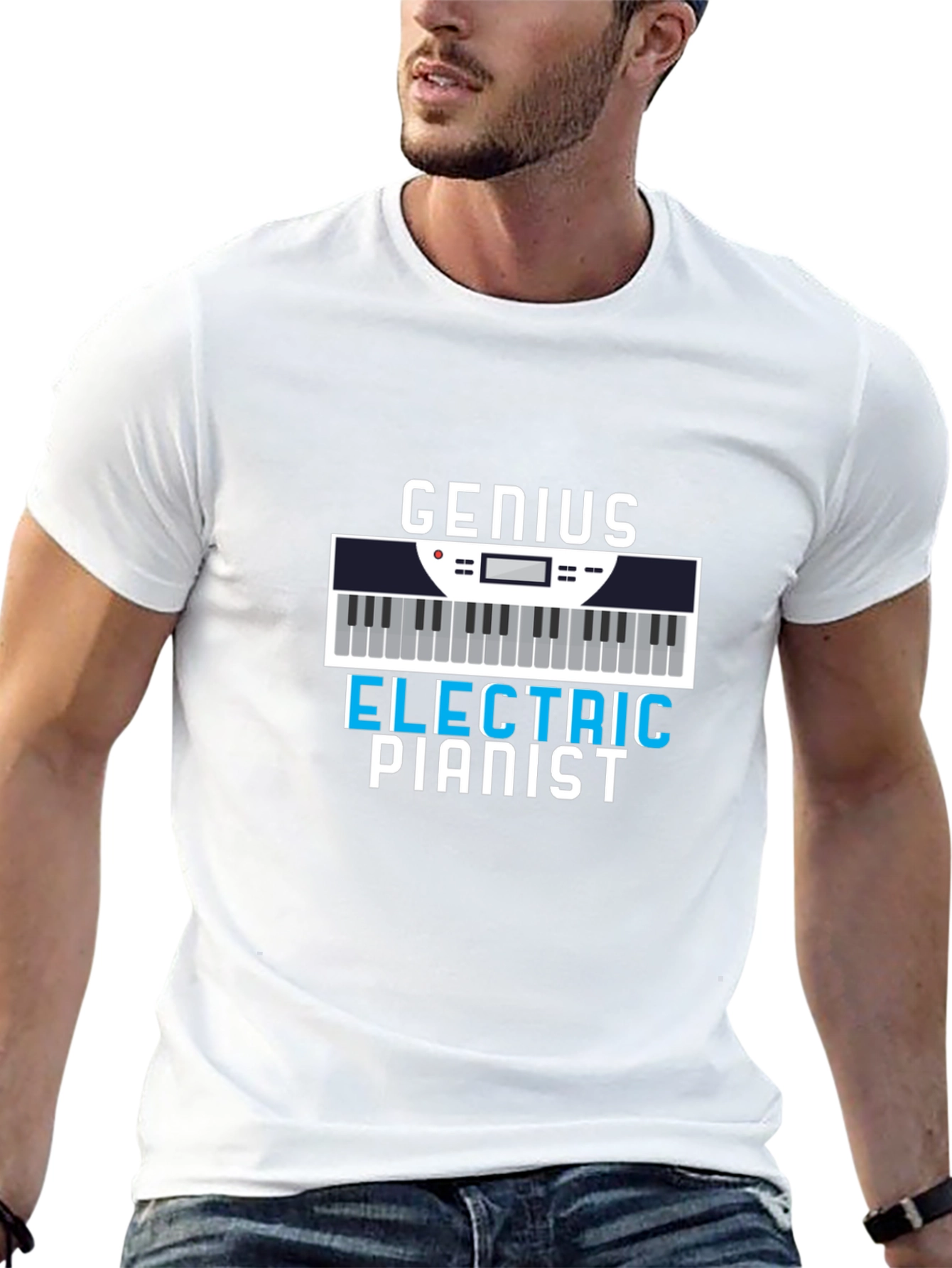 Genius Electric Pianist Graphic Tee - Musician T-Shirt
