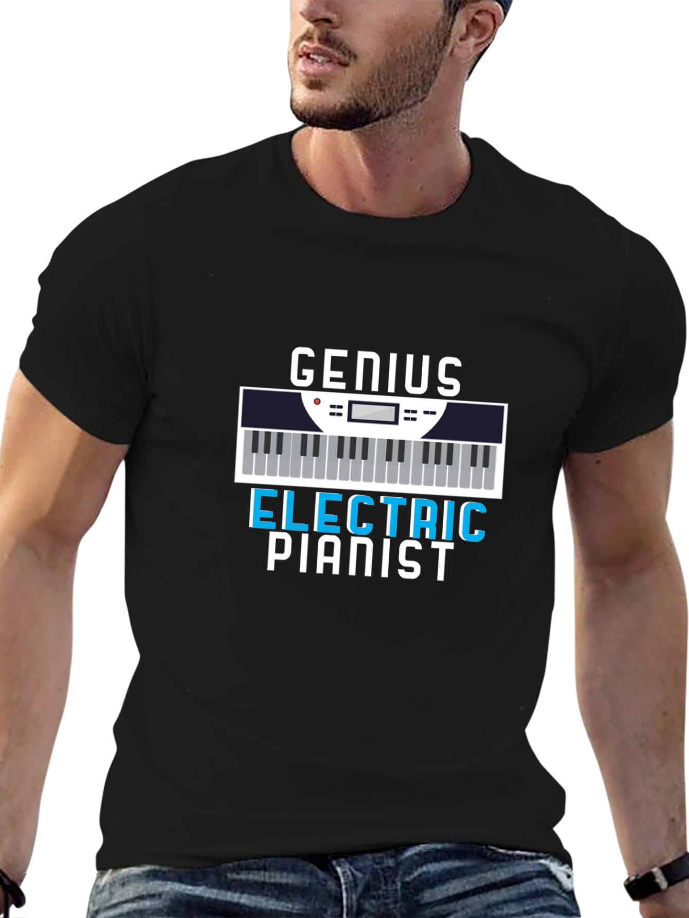 Genius Electric Pianist Graphic Tee - Musician T-Shirt