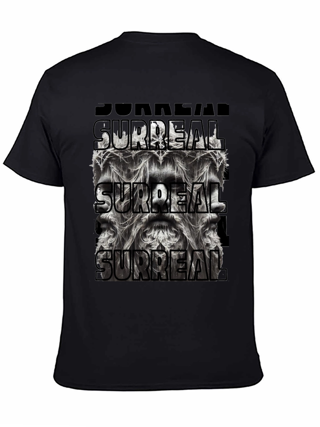 Surreal Graphic Print Black T-Shirt