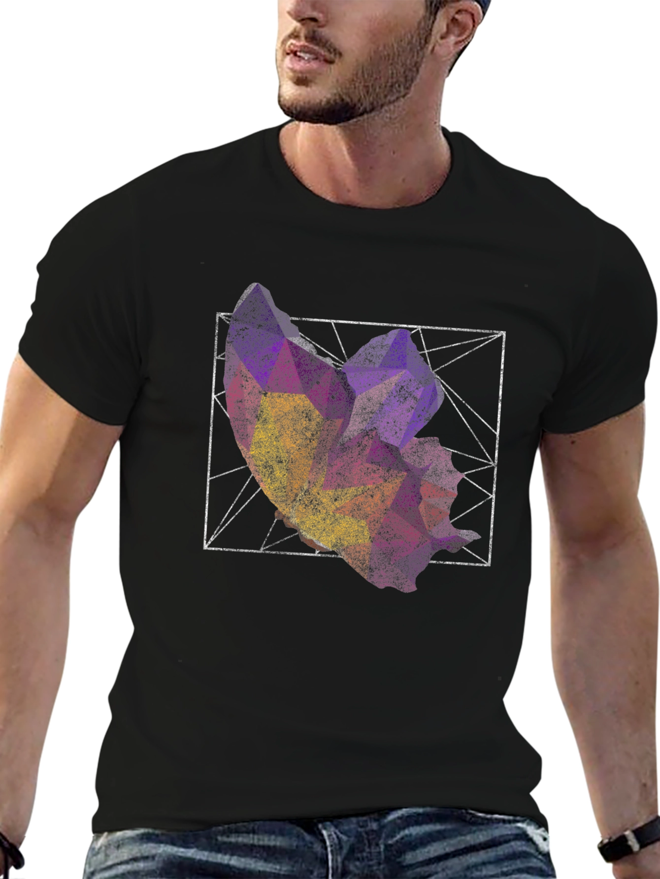 Geometric Abstract Graphic Print Tee