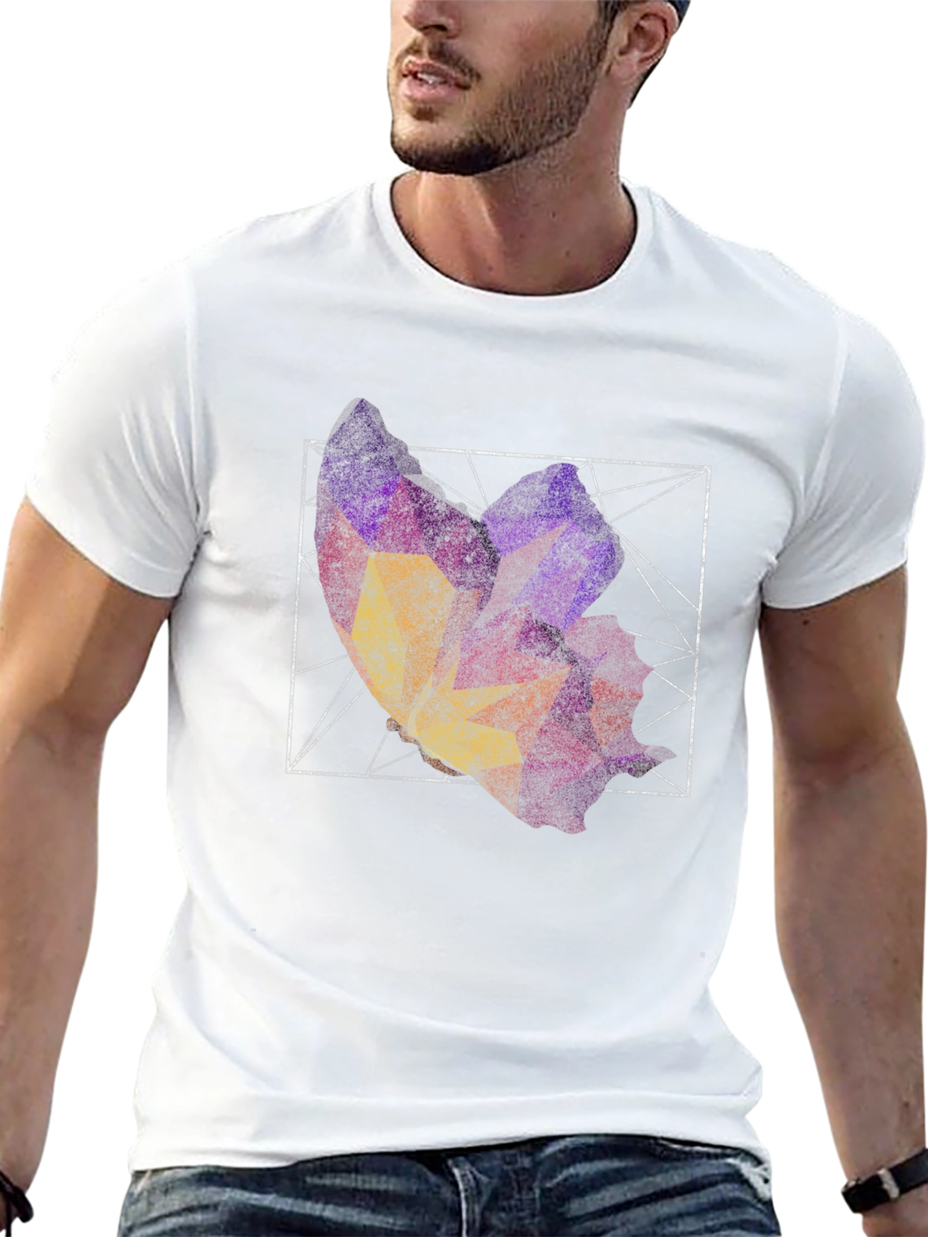Geometric Abstract Graphic Print Tee