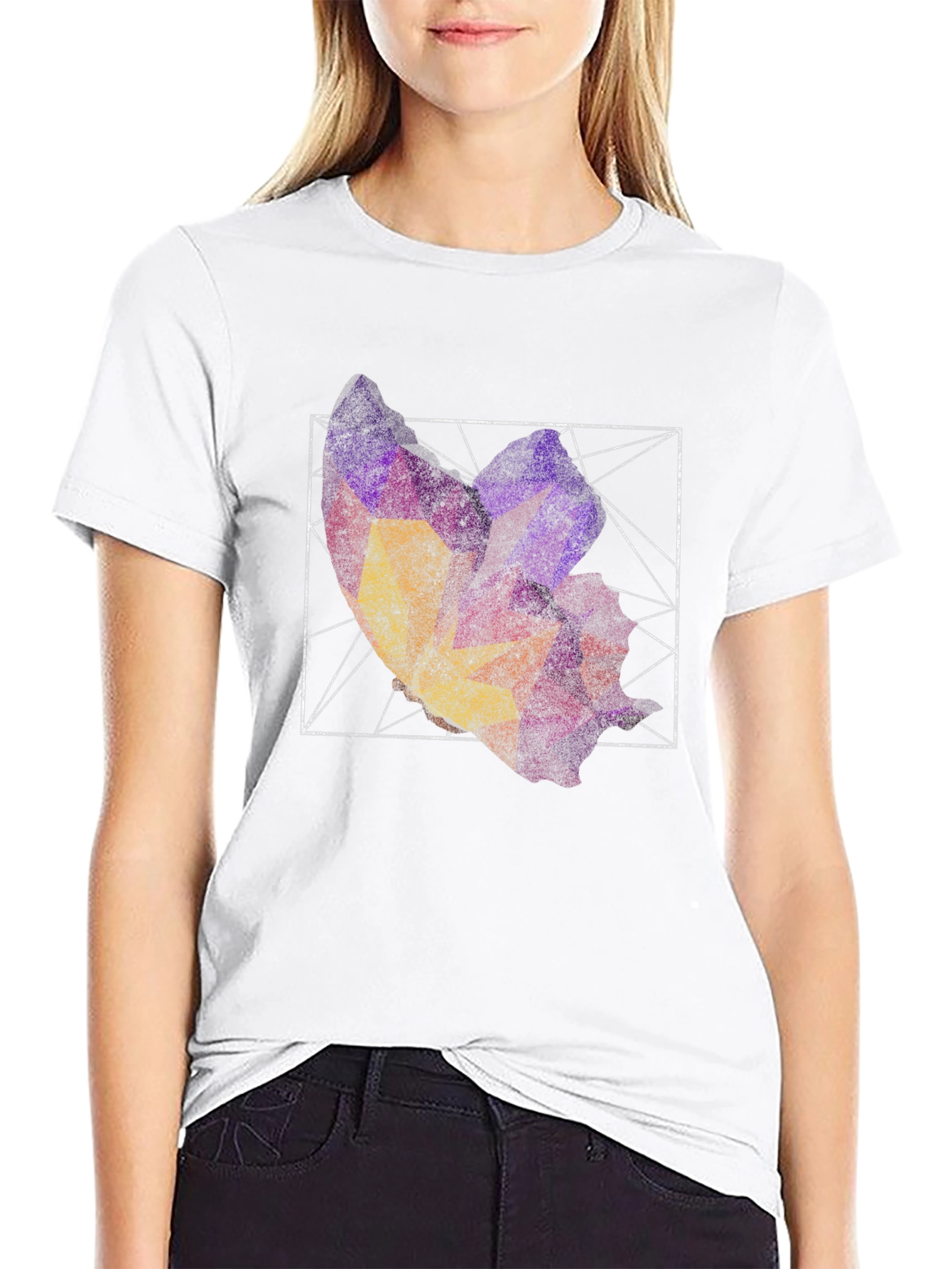 Geometric Abstract Graphic Print Tee