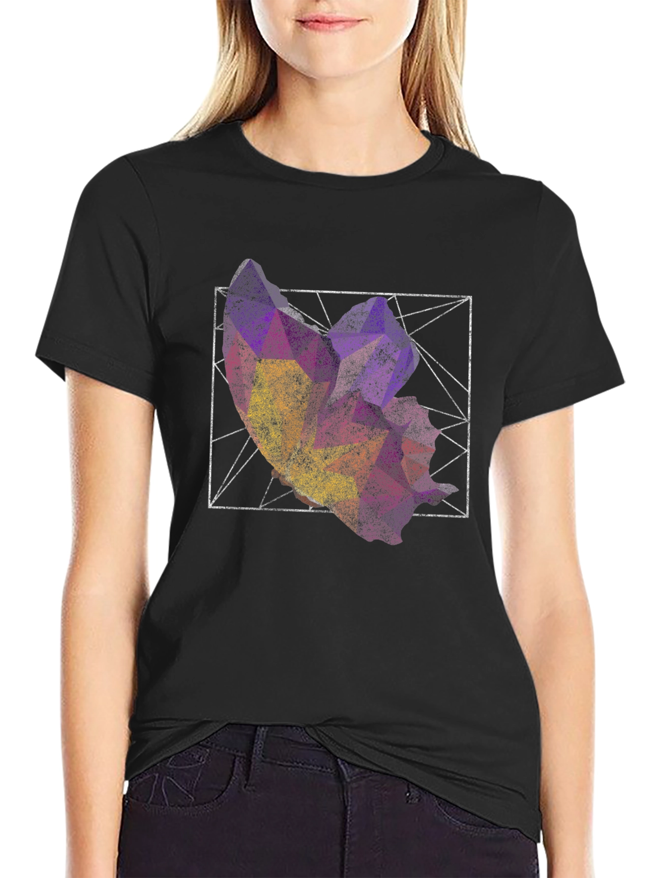 Geometric Abstract Graphic Print Tee