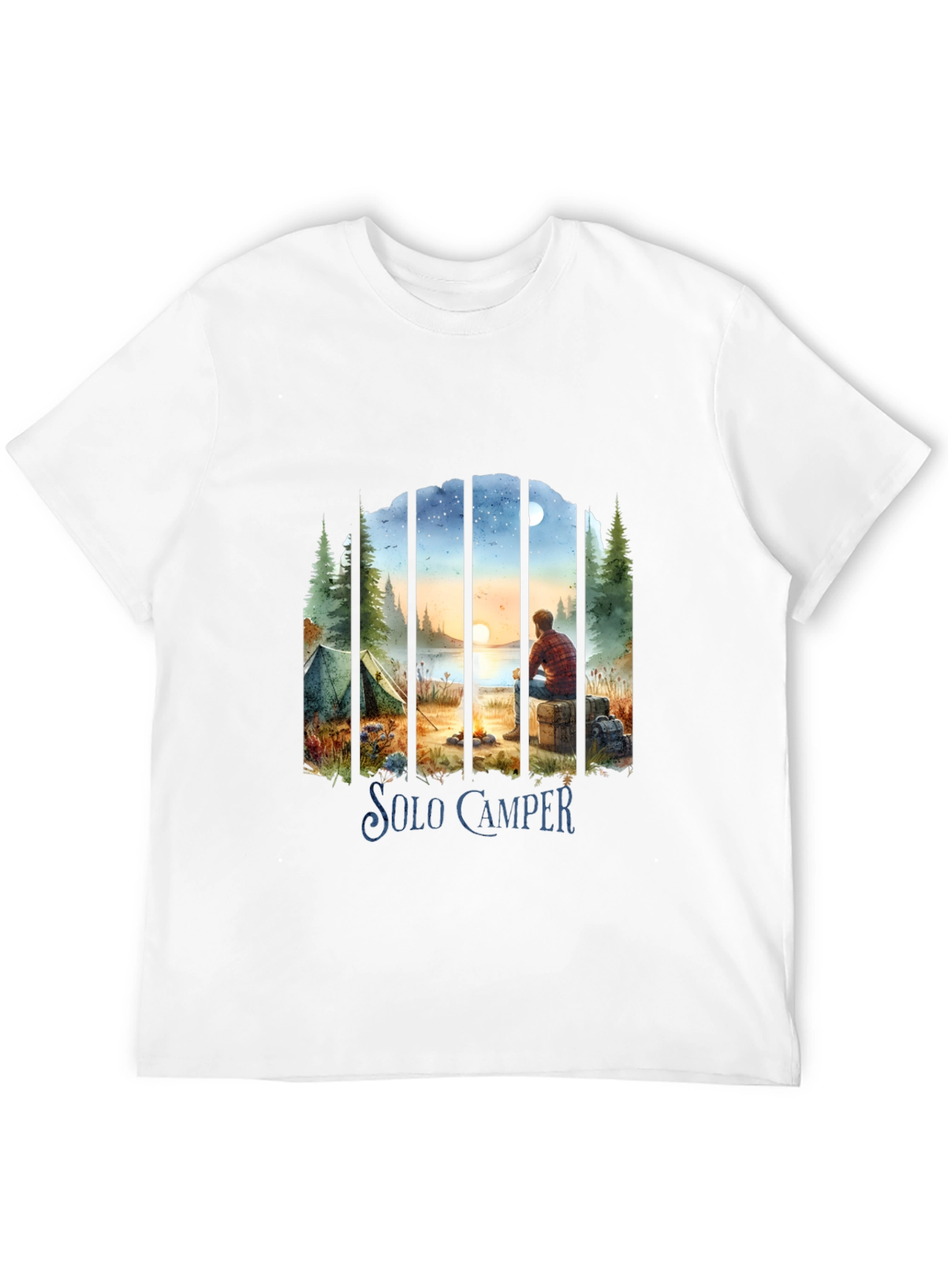 Solo Camper T-Shirt: Scenic Outdoor Adventure Tee