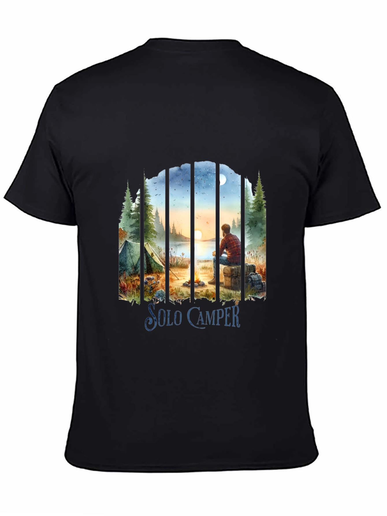 Solo Camper T-Shirt: Scenic Outdoor Adventure Tee
