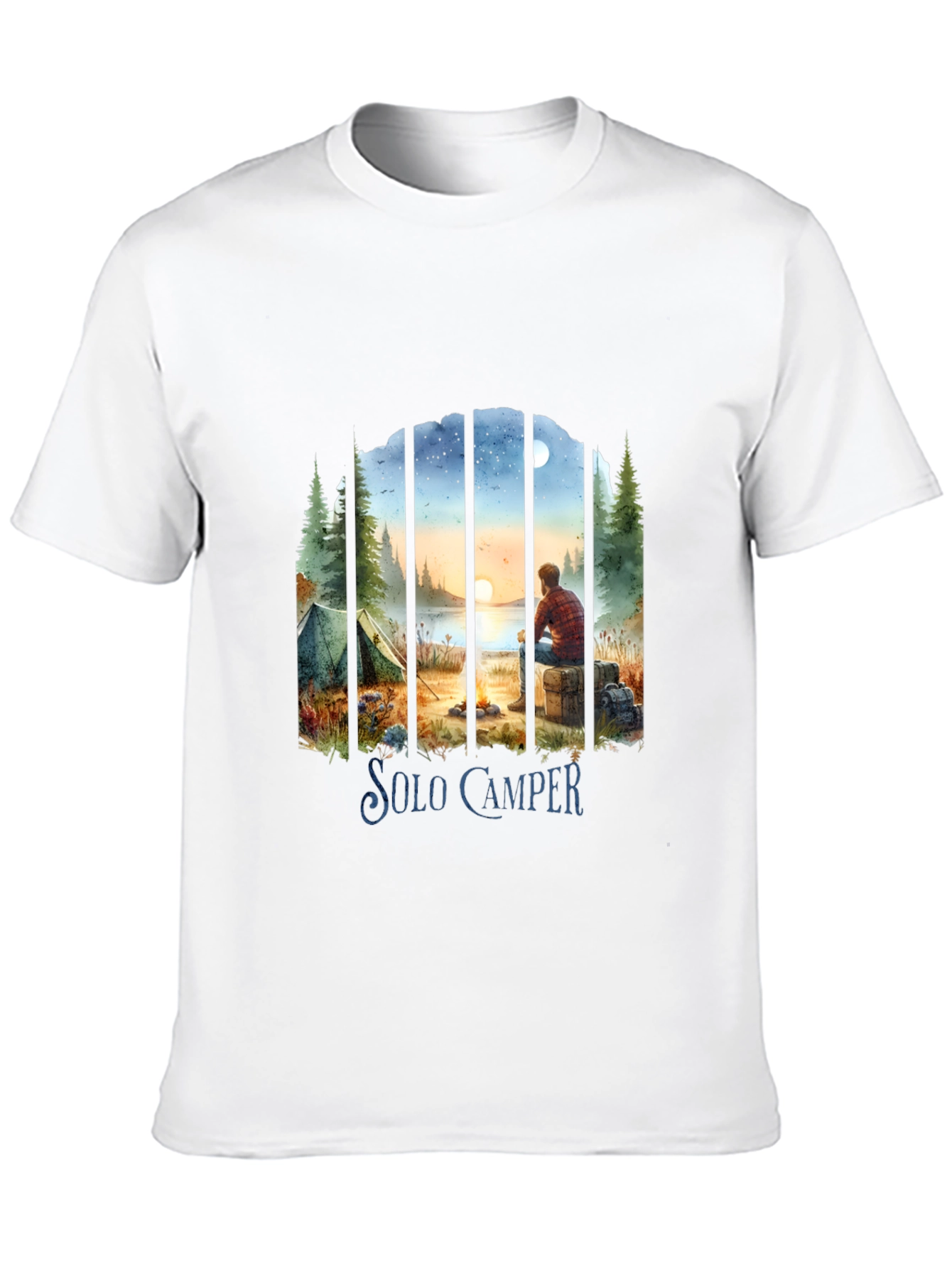 Solo Camper T-Shirt: Scenic Outdoor Adventure Tee