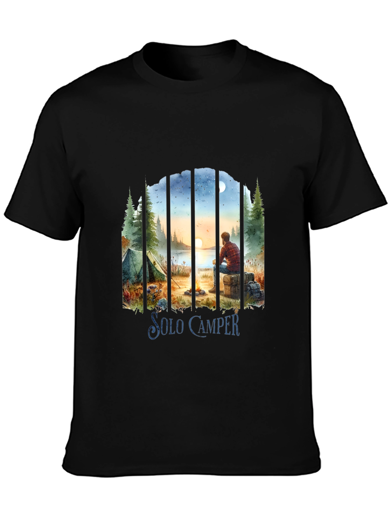 Solo Camper T-Shirt: Scenic Outdoor Adventure Tee