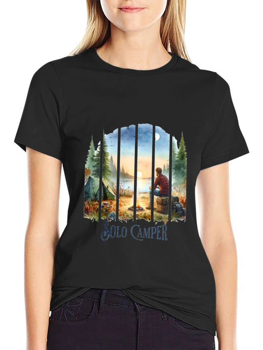 Solo Camper T-Shirt: Scenic Outdoor Adventure Tee