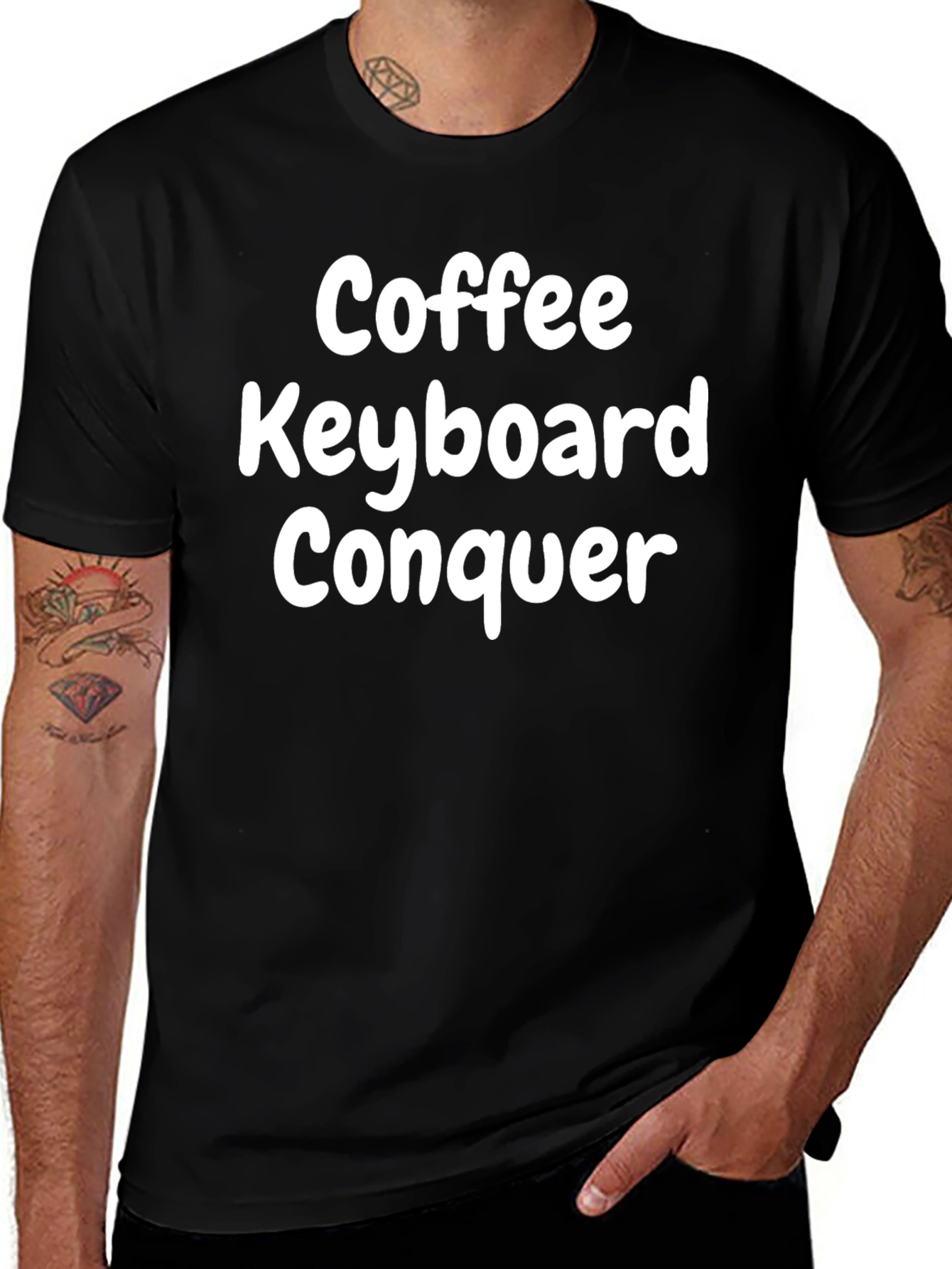 Coffee Keyboard Conquer T-Shirt - Black