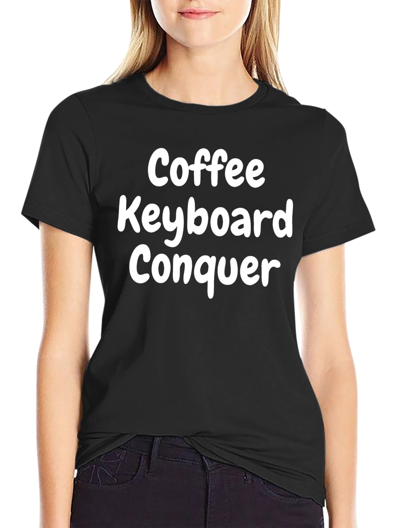 Coffee Keyboard Conquer T-Shirt - Black