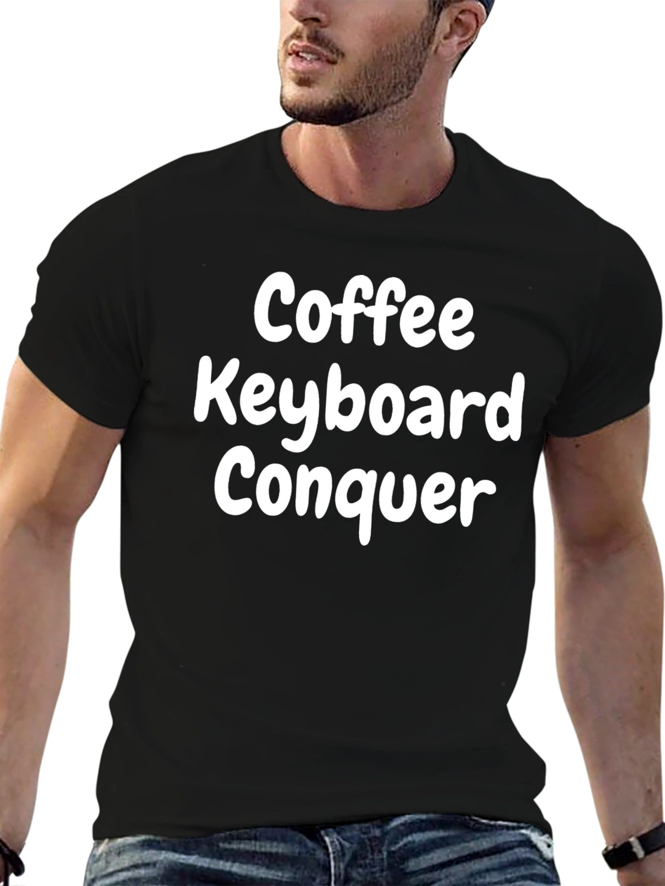 Coffee Keyboard Conquer T-Shirt - Black