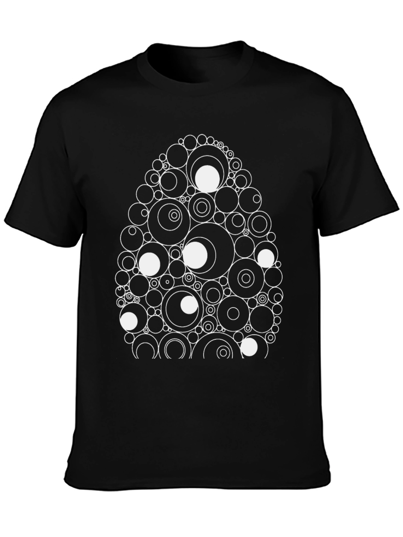 Abstract Circle Egg Black Tee