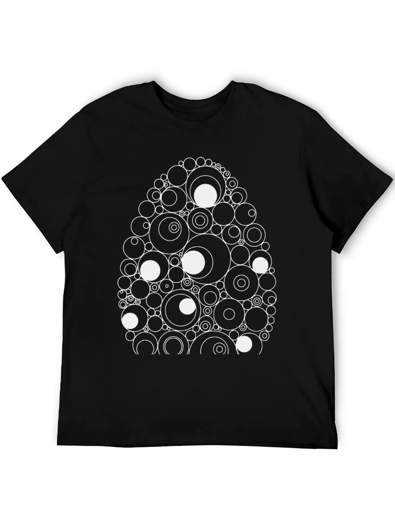Abstract Circle Egg Black Tee