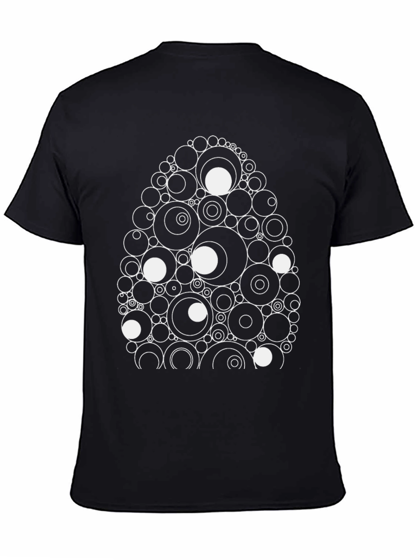 Abstract Circle Egg Black Tee