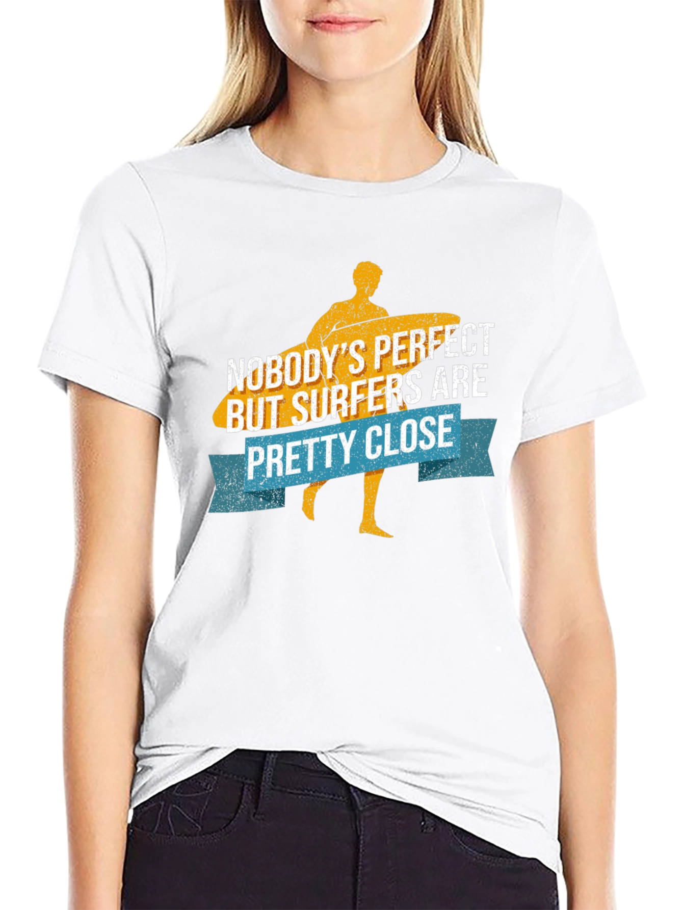 Funny Surfer T-Shirt - Nobodys Perfect Surfers Close!
