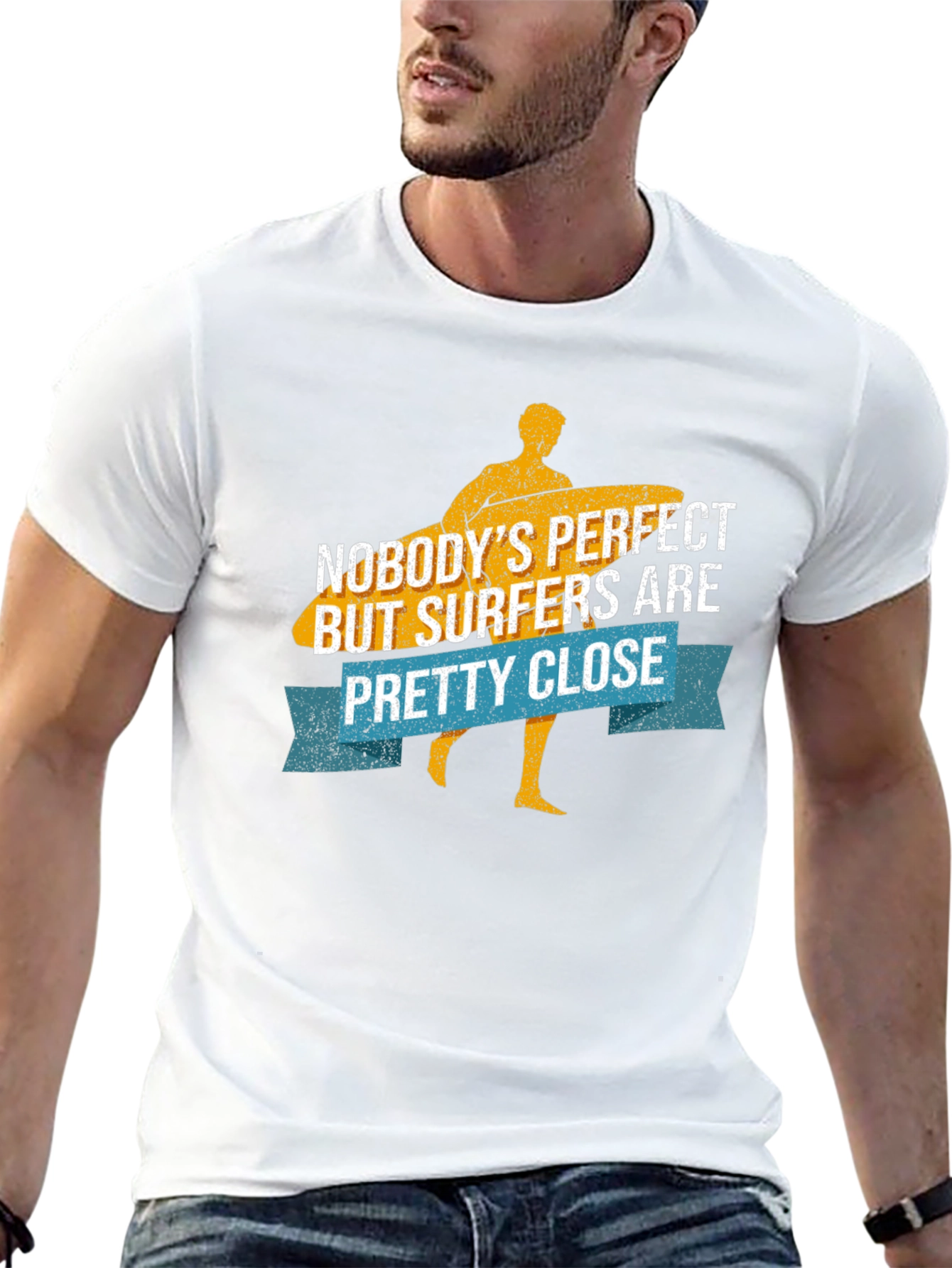 Funny Surfer T-Shirt - Nobodys Perfect Surfers Close!