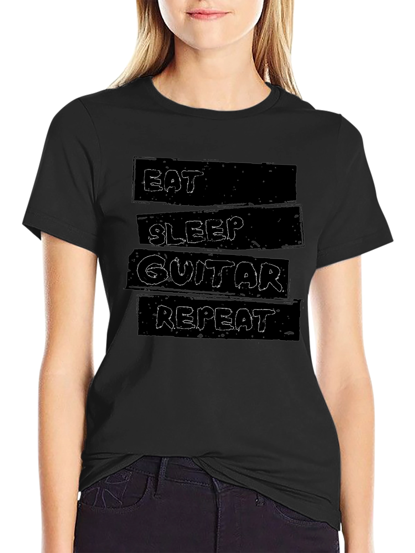 Eat Sleep Guitar Repeat Graphic T-Shirt