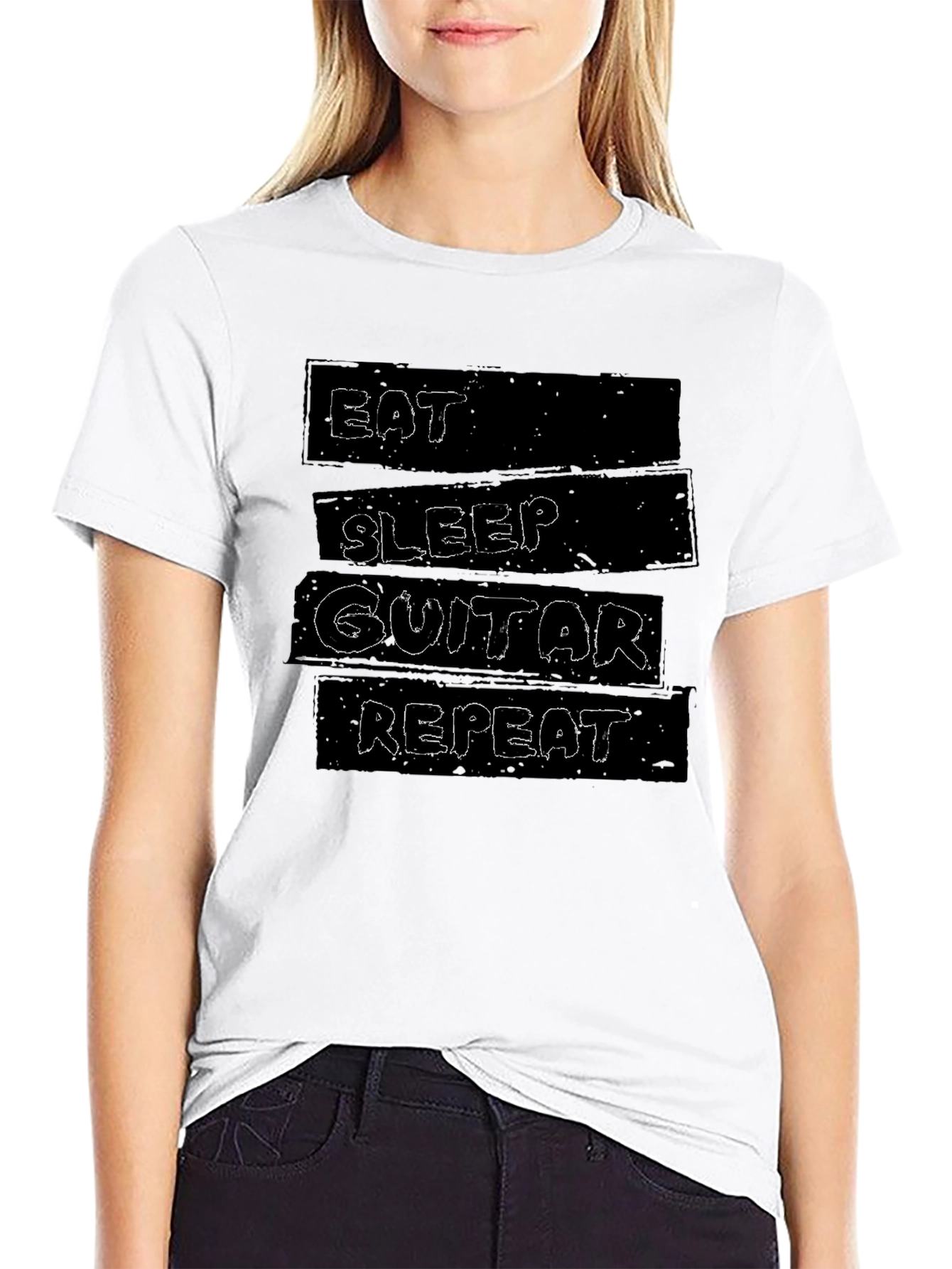 Eat Sleep Guitar Repeat Graphic T-Shirt