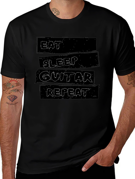 Eat Sleep Guitar Repeat Graphic T-Shirt