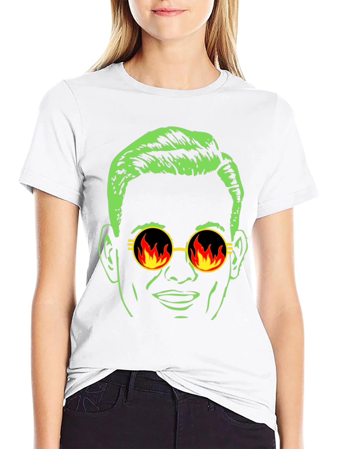 Cool Dude Graphic Tee - Retro Fire Sunglasses