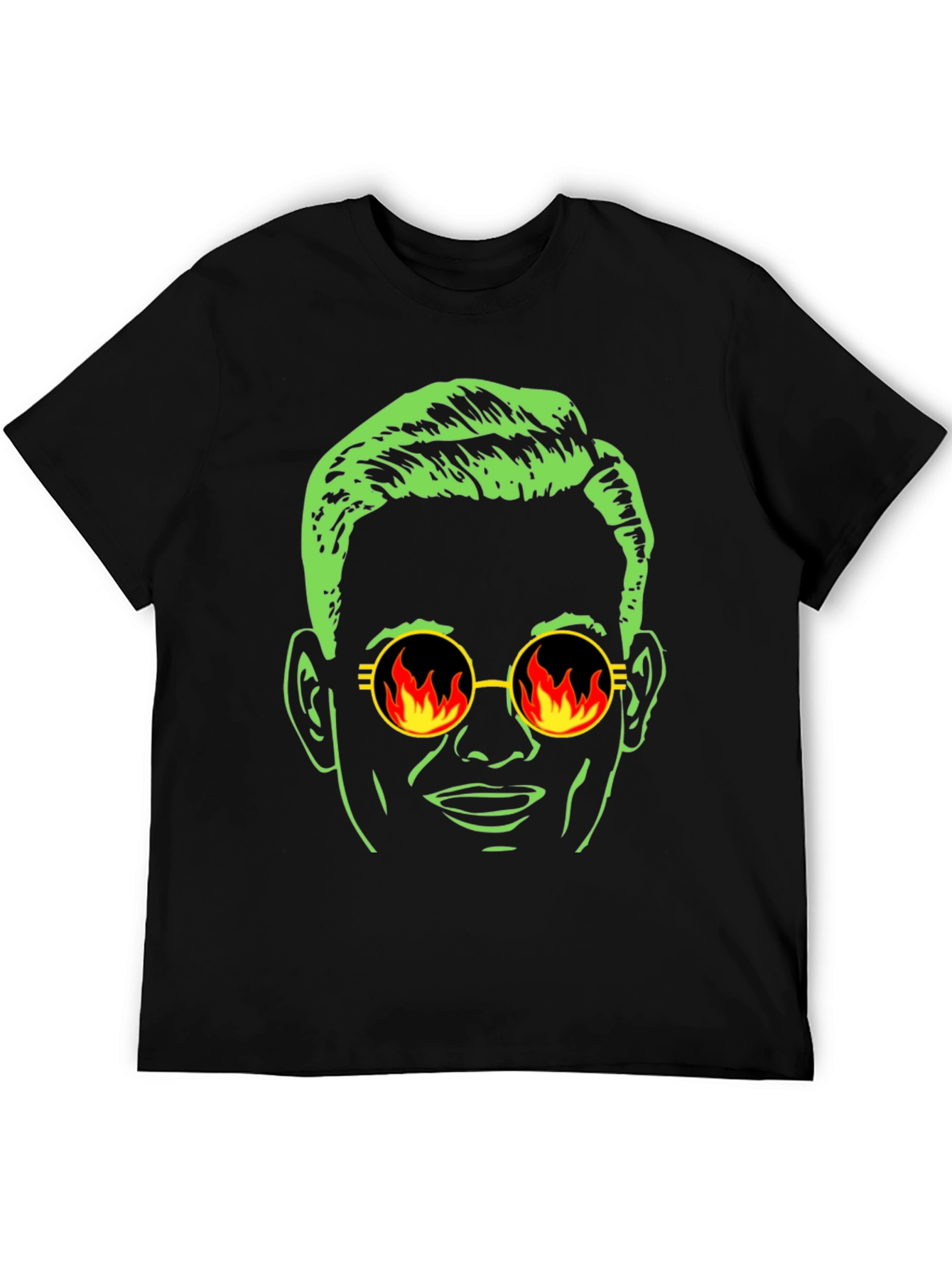 Cool Dude Graphic Tee - Retro Fire Sunglasses