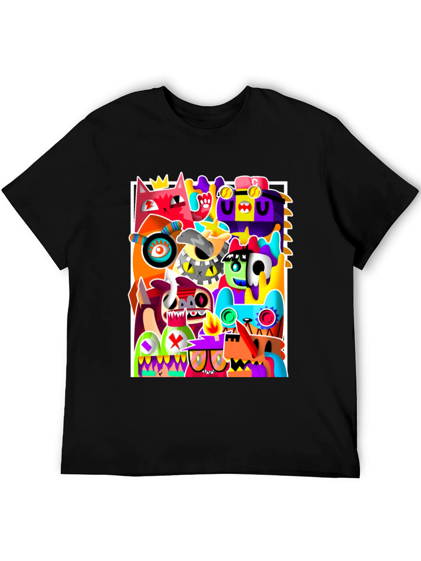 Abstract Art Graphic Print Black T-Shirt