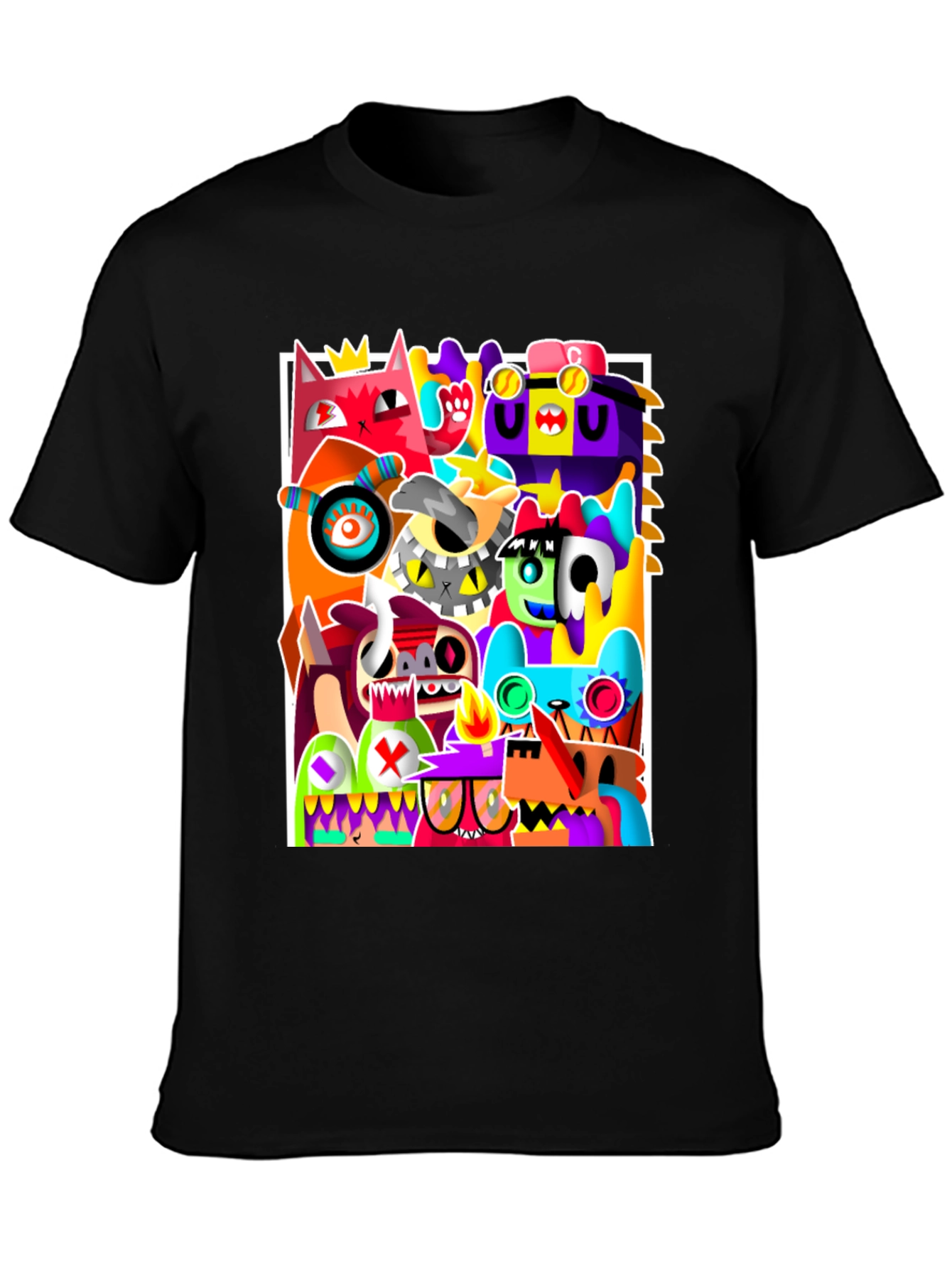 Abstract Art Graphic Print Black T-Shirt