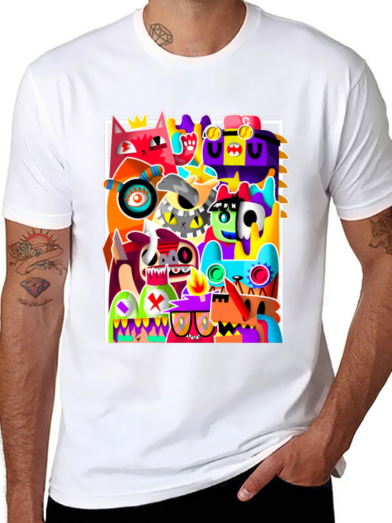 Abstract Art Graphic Print Black T-Shirt