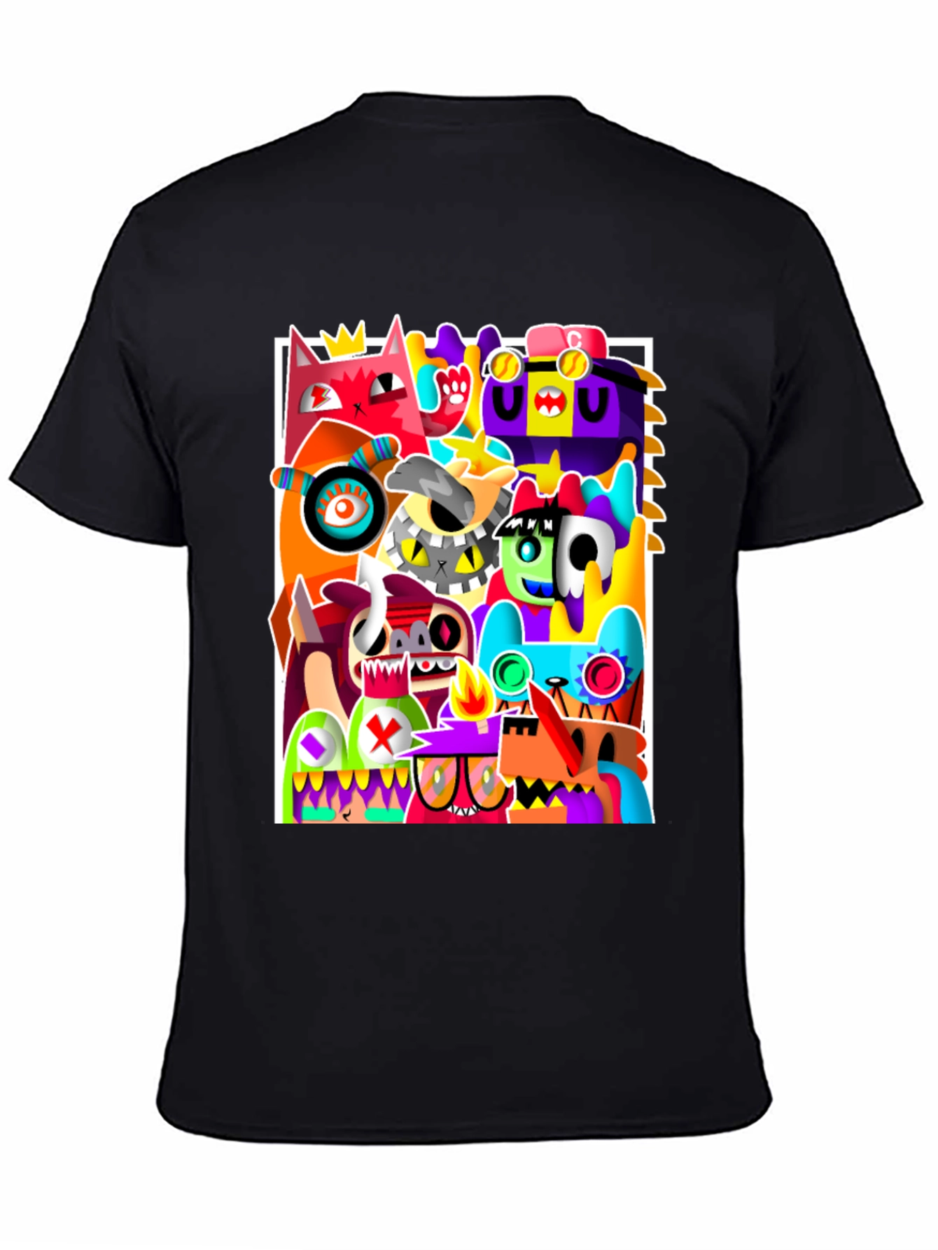 Abstract Art Graphic Print Black T-Shirt
