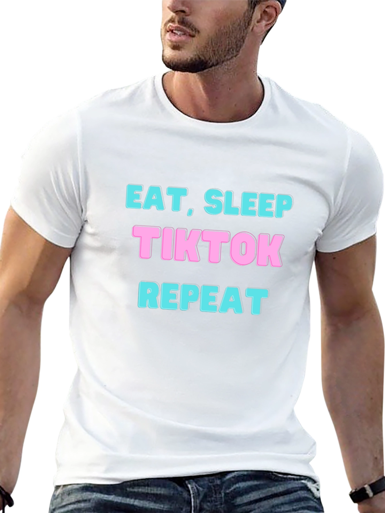 Eat Sleep TikTok Repeat T-Shirt - Black