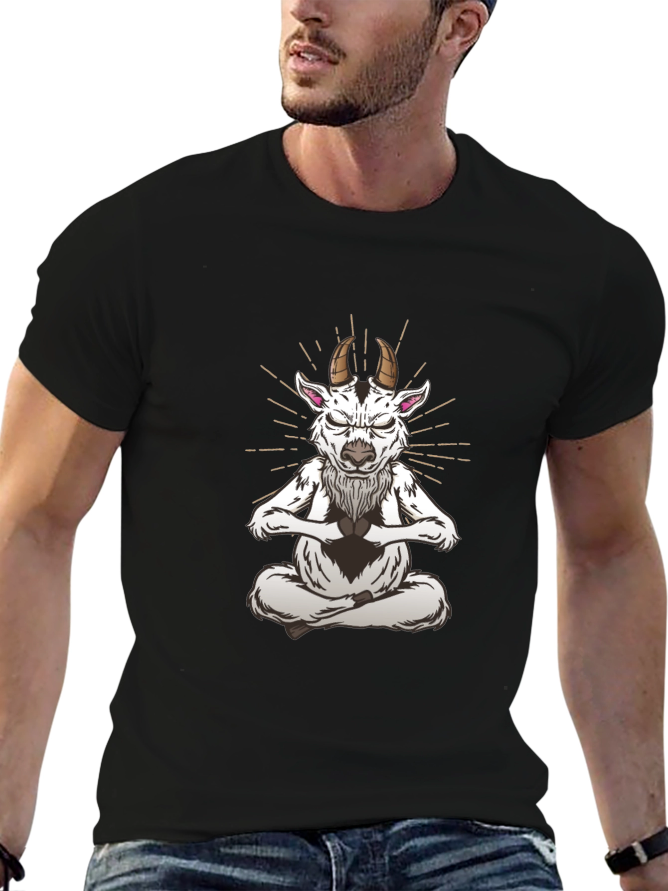 Zen Goat T-Shirt - Meditating Animal Design
