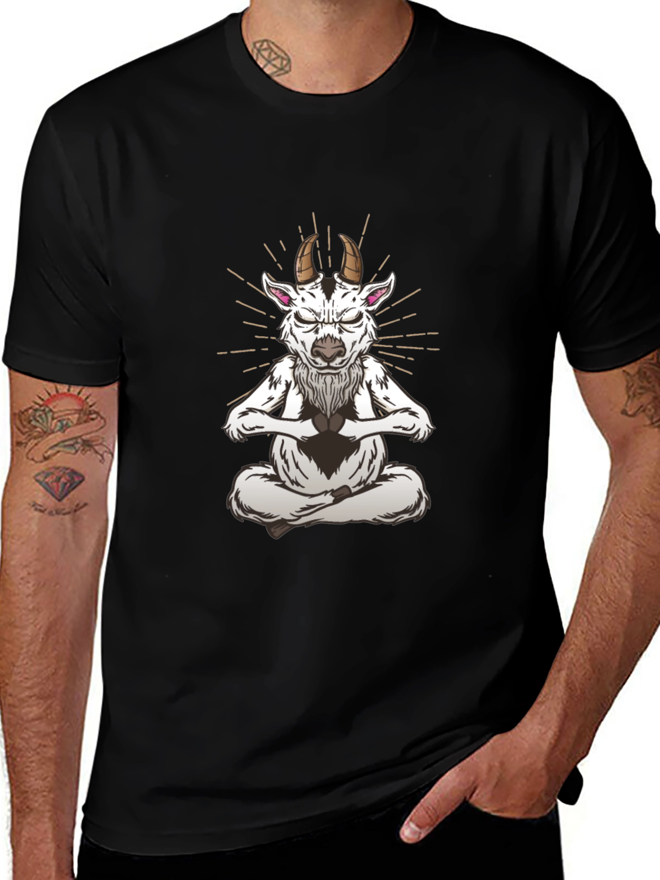 Zen Goat T-Shirt - Meditating Animal Design