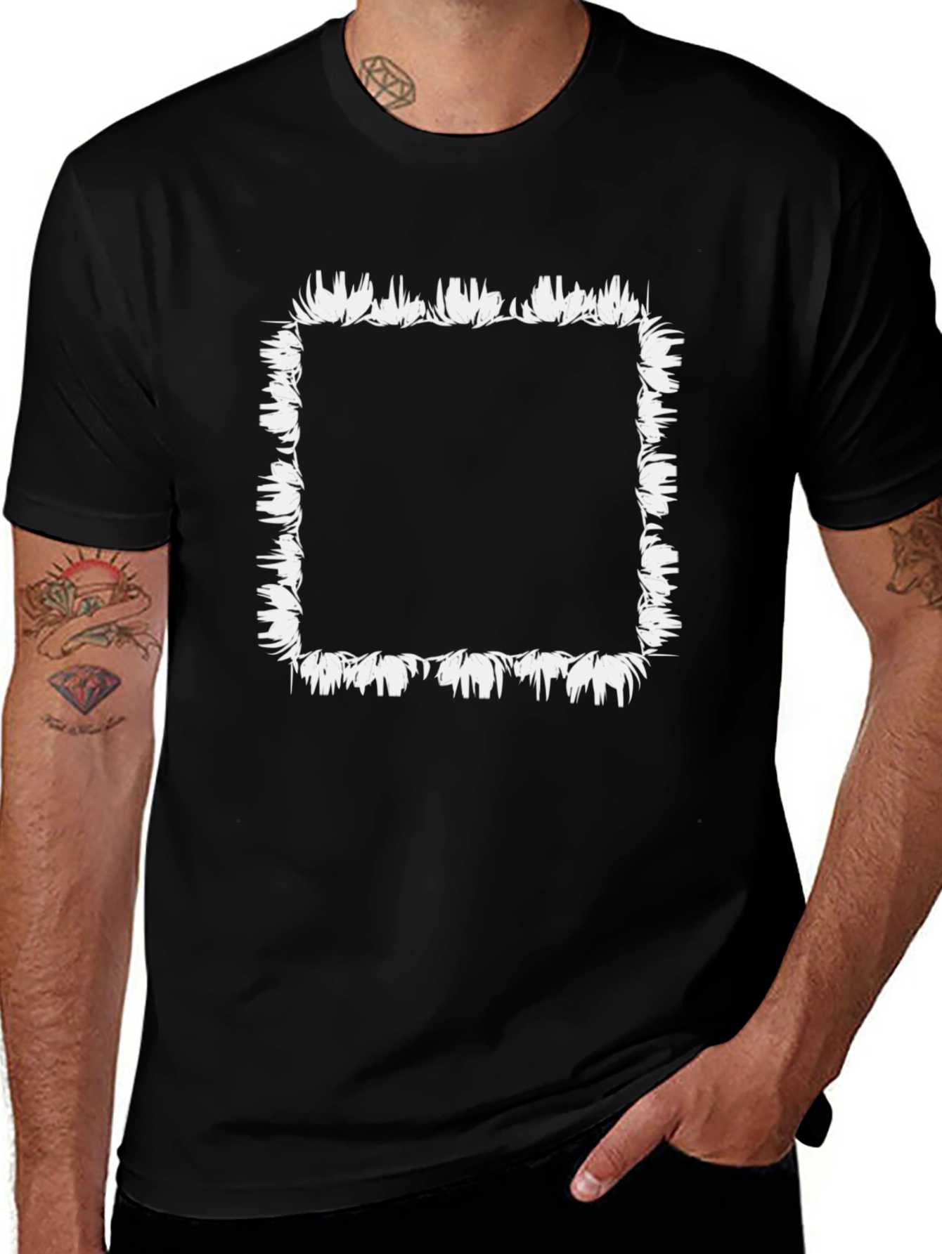 Edgy Abstract Floral Square Tee