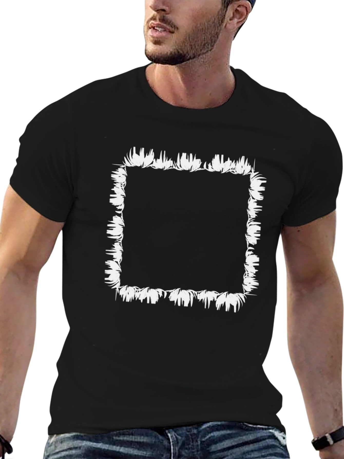 Edgy Abstract Floral Square Tee
