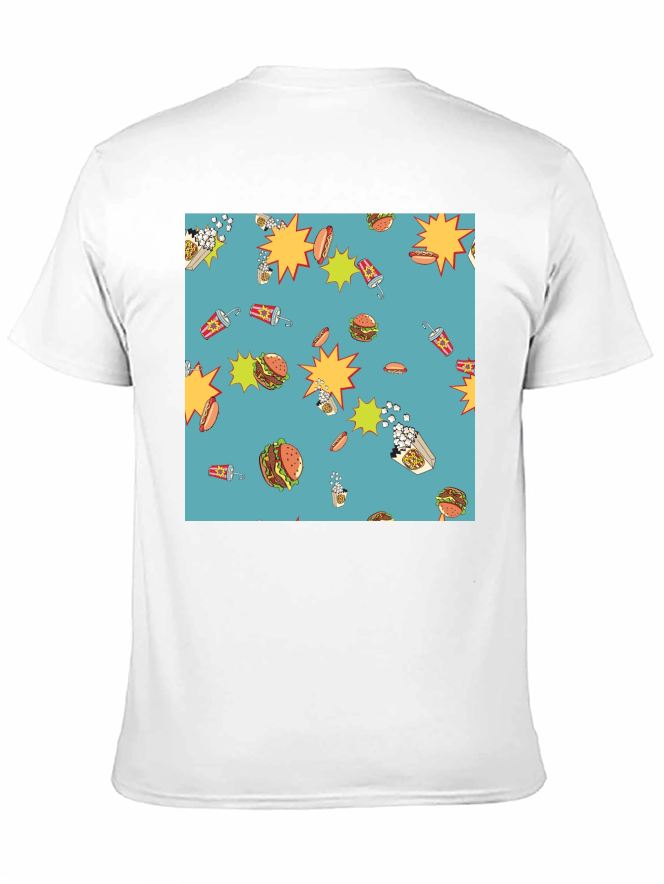 Novelty Food Pattern Black T-Shirt