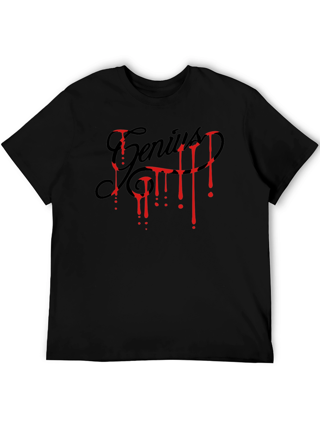 Genius Blood Drip Graphic T-Shirt - Black
