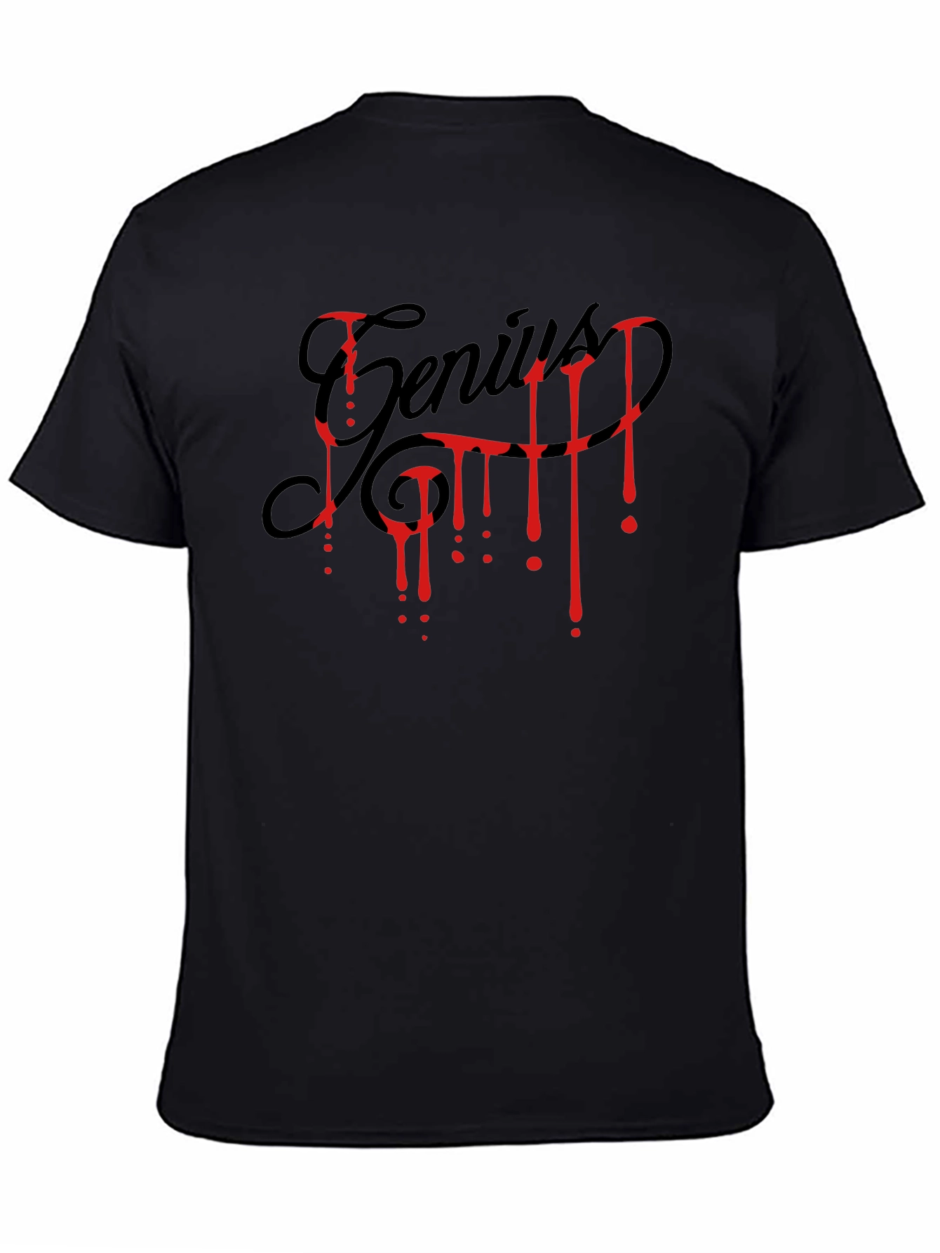 Genius Blood Drip Graphic T-Shirt - Black