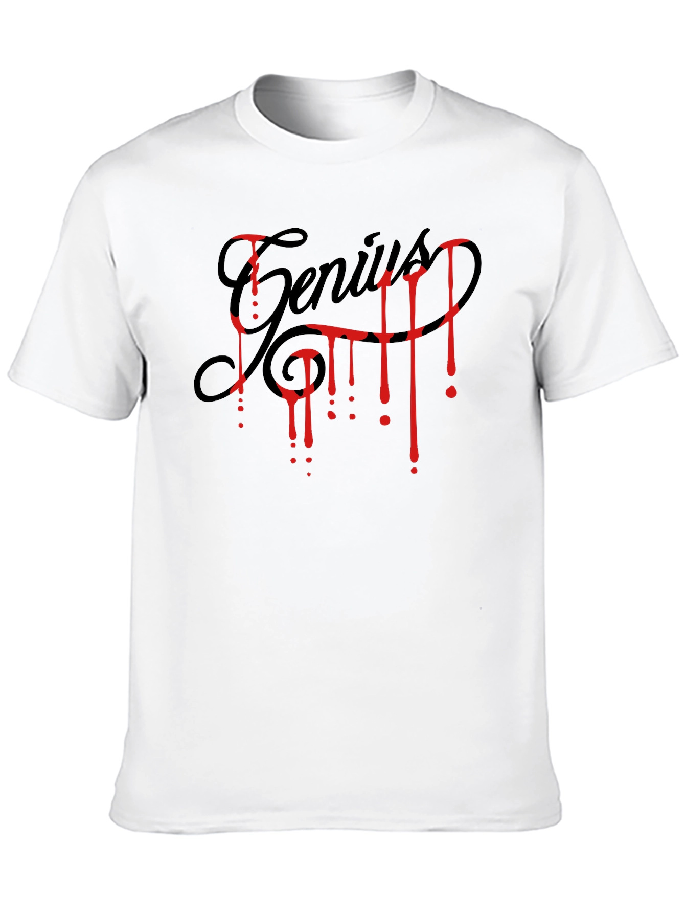 Genius Blood Drip Graphic T-Shirt - Black