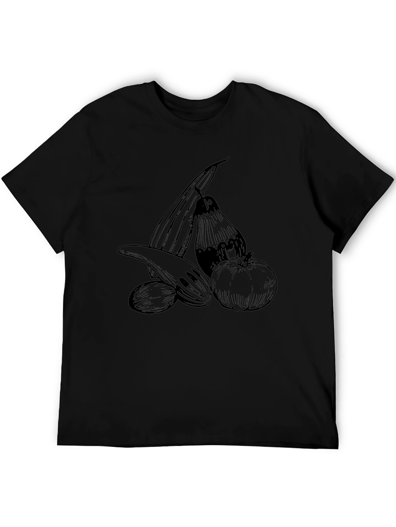 Harvest Vegetables Graphic T-Shirt Black