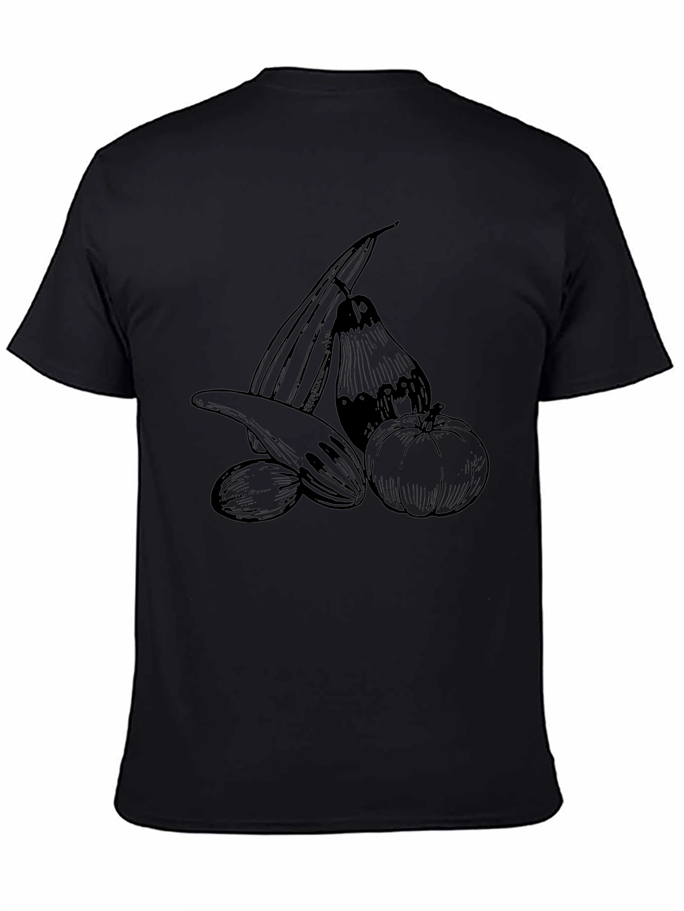 Harvest Vegetables Graphic T-Shirt Black