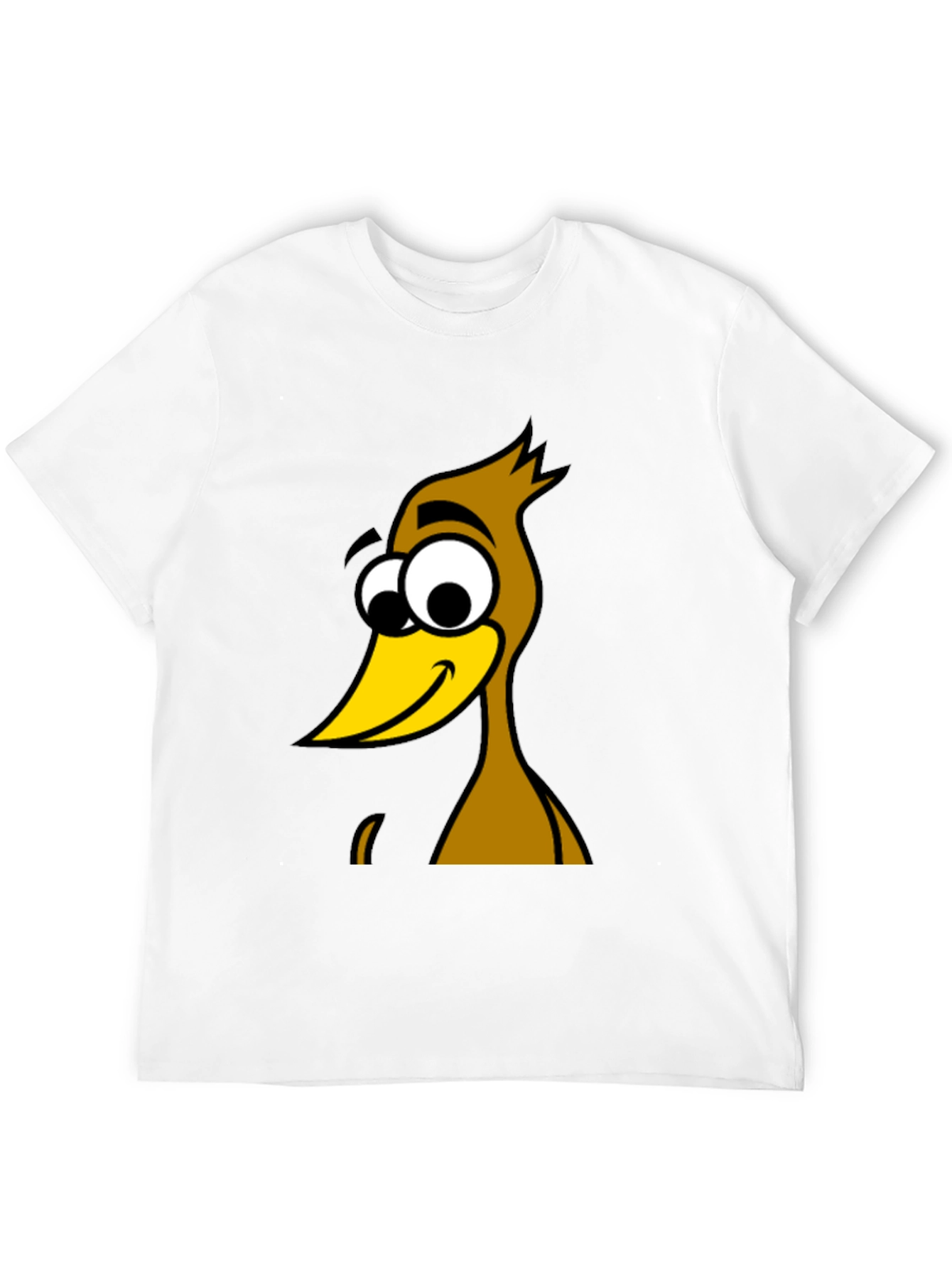 Funny Cartoon Bird Graphic Black T-Shirt