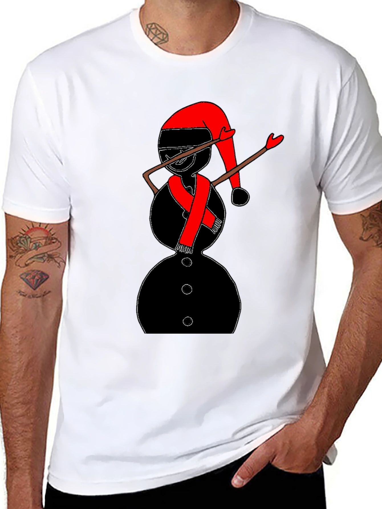 Dabbing Snowman Graphic Tee