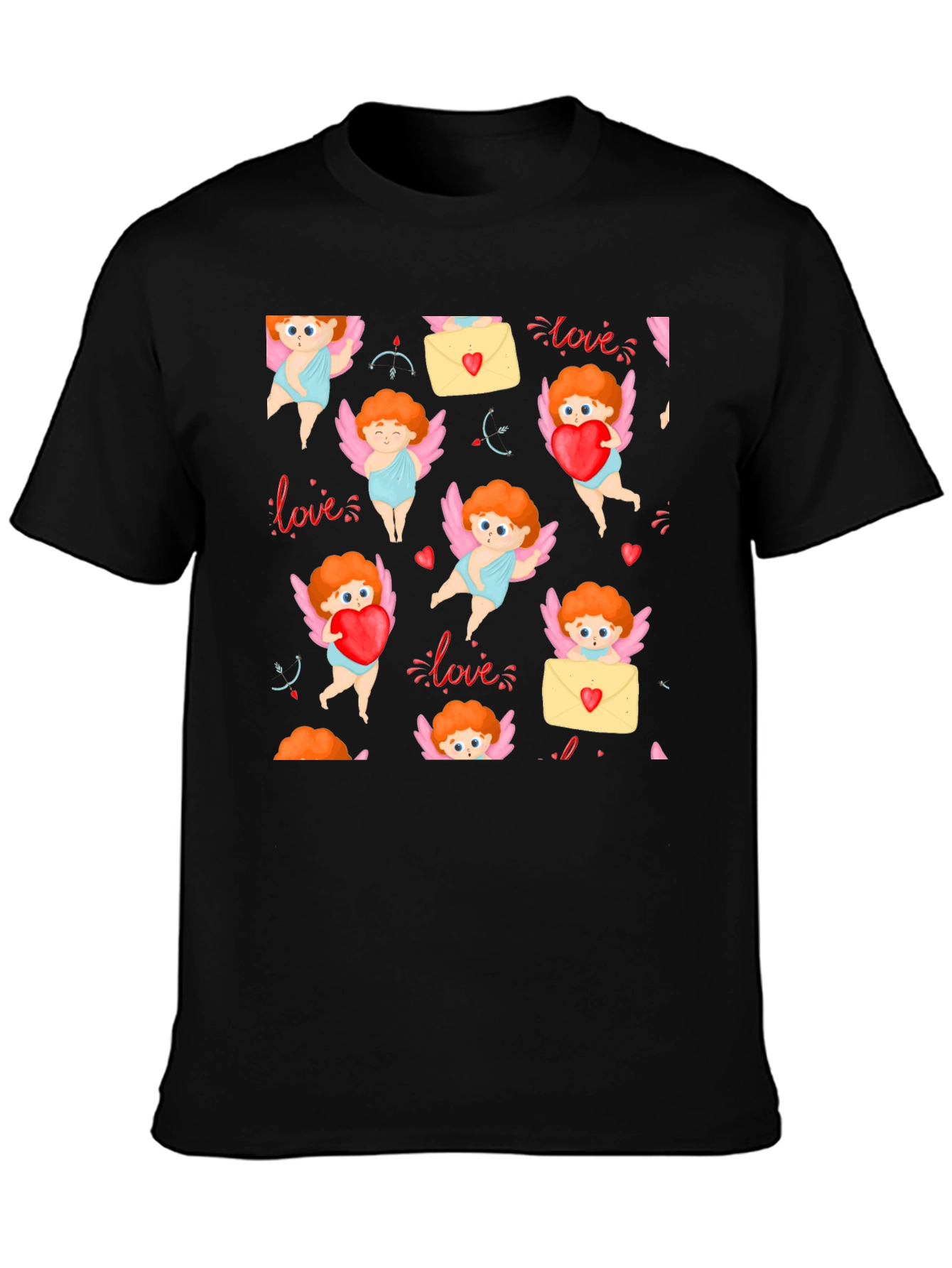 Cupids Valentine Black T-Shirt