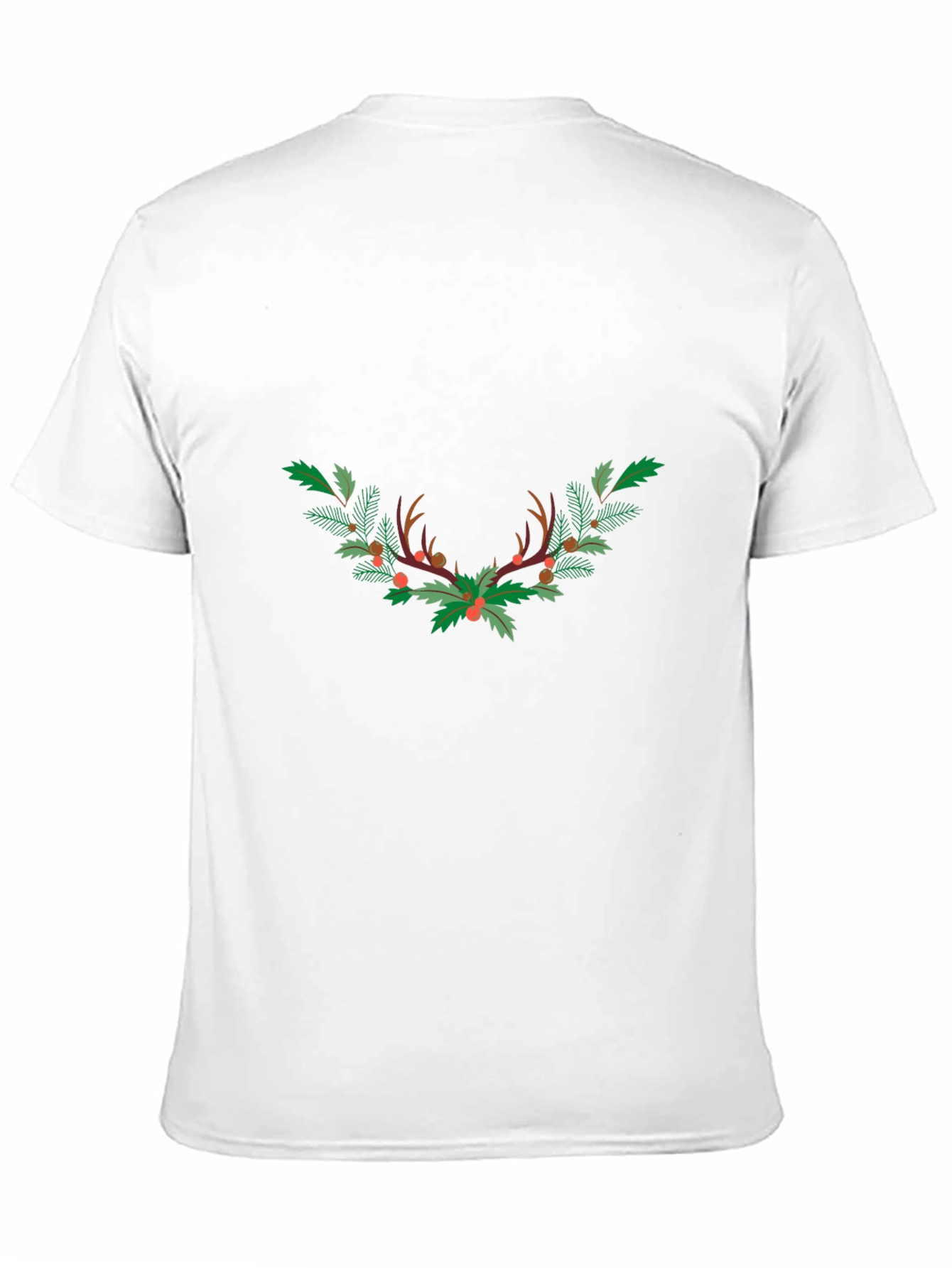 Festive Antler Wreath Graphic Tee - Black