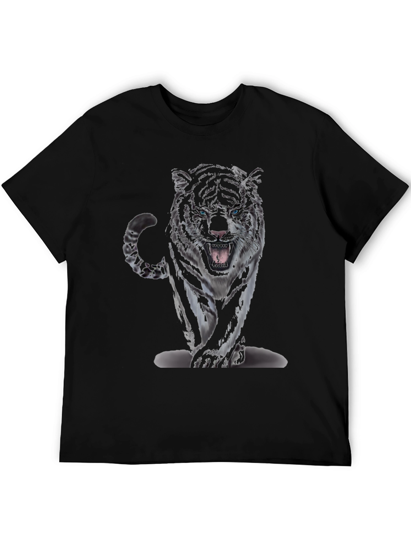 Tiger Graphic Print Black T-Shirt
